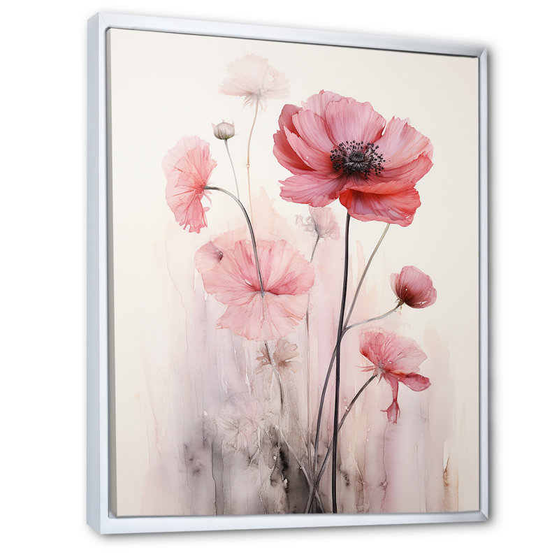 «Floral Delights In Ranunculus II», reproduction sur toile, Cadre flottant blanc, H 20 po x l 12 po x P 1 po