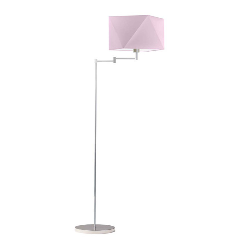 Glasper 163cm Swing Arm Floor Lamp, Silver, Light Violet