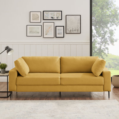Etta 214.1Cm Velvet Square Arms Sofa