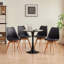 42.5cm Modern style Dining Chair, Padded Plastic Side Chair with Solid Wood Legs-280027449-343382744