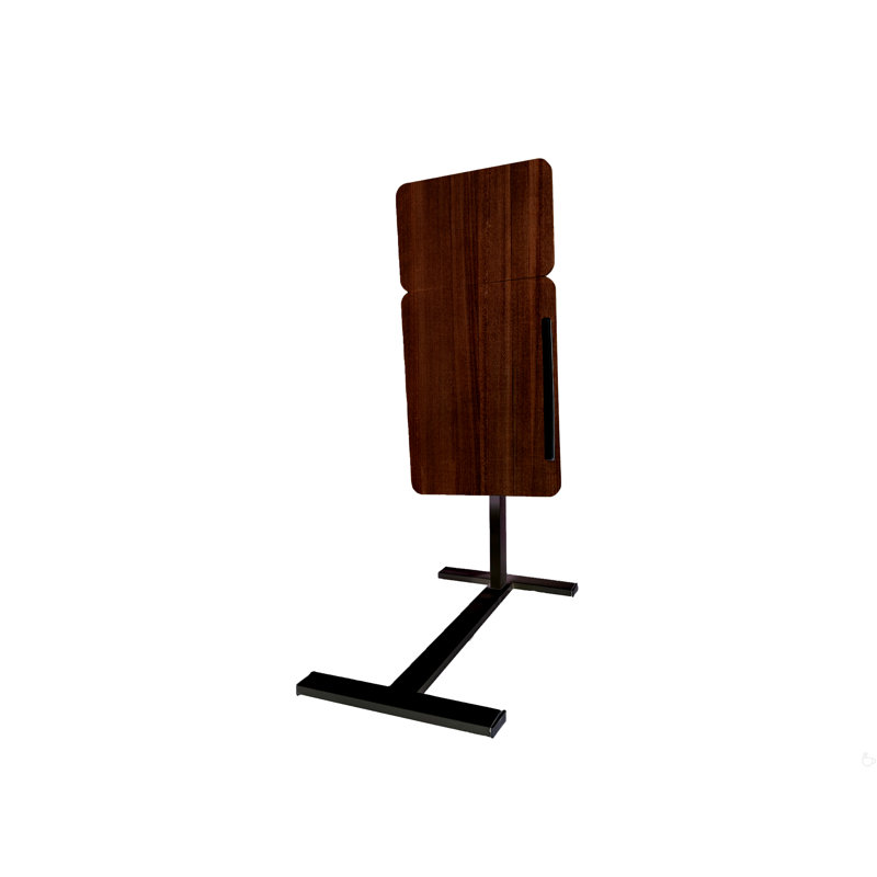 Table de chevet mobile pour ordinateur portable, Plateau brun / base noire