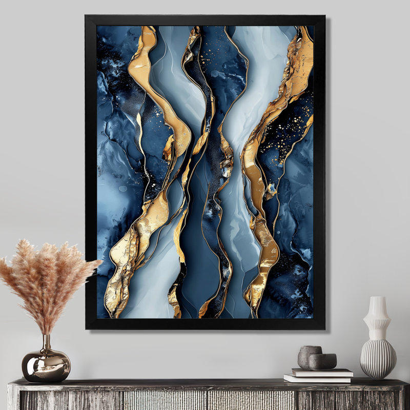 Solway - Abstract Wall Art, Noir, noir, noir, noir, H 20 po x l 12 po, Reproduction encadrée d'une seule photo