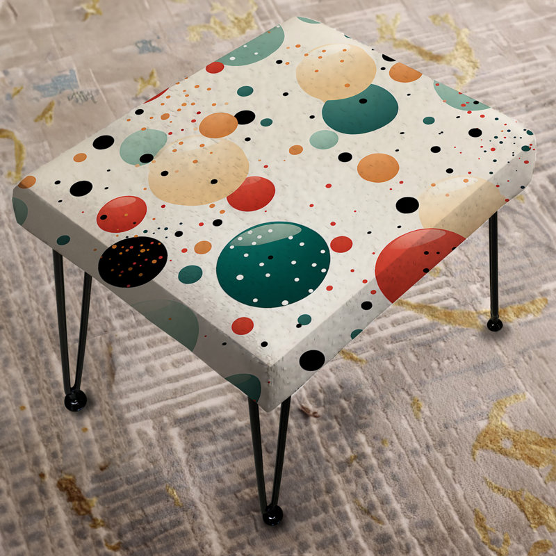 Motif rétro à pois rétro - Repose-pieds rectangulaire à pois