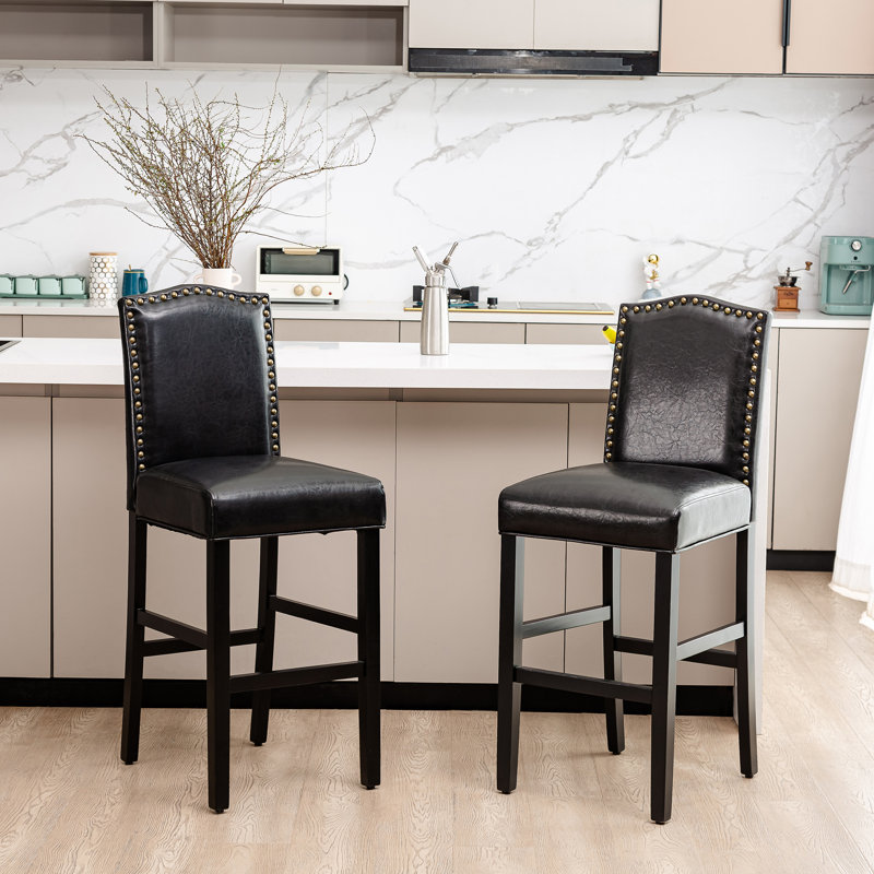 Aichele 28.75'' Bar Stool, Black