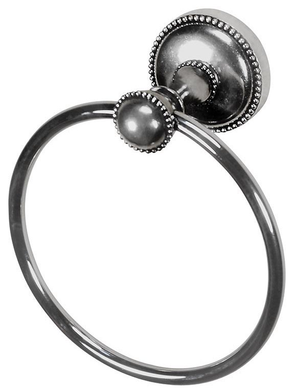 Sanzio Towel Ring, Antique Silver