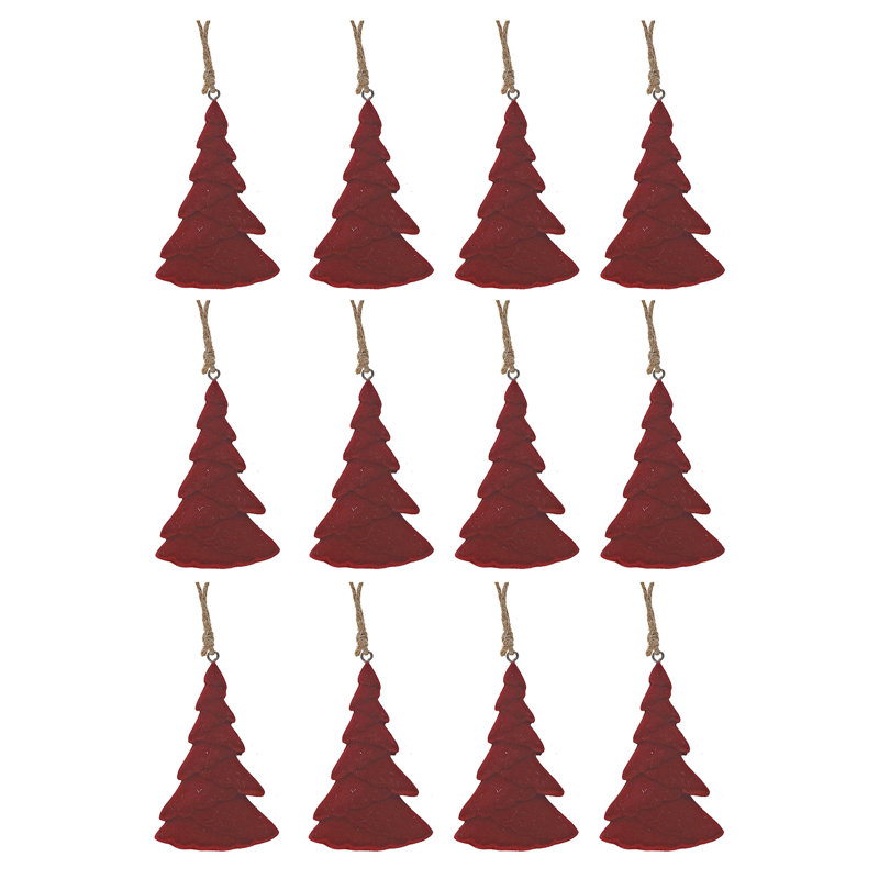 Ornement en velours plat pour arbre - ensemble de 12