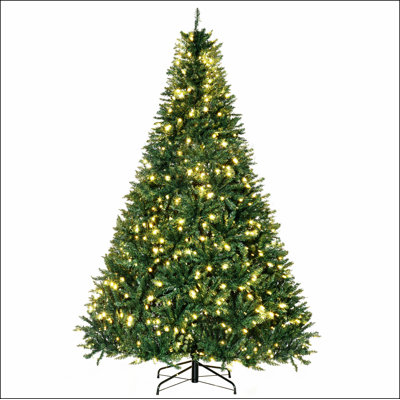 Sapin de Noël artificiel illuminé 7 pi avec branches réalistes, 700 lumières DEL blanc chaud et 2154 pointes