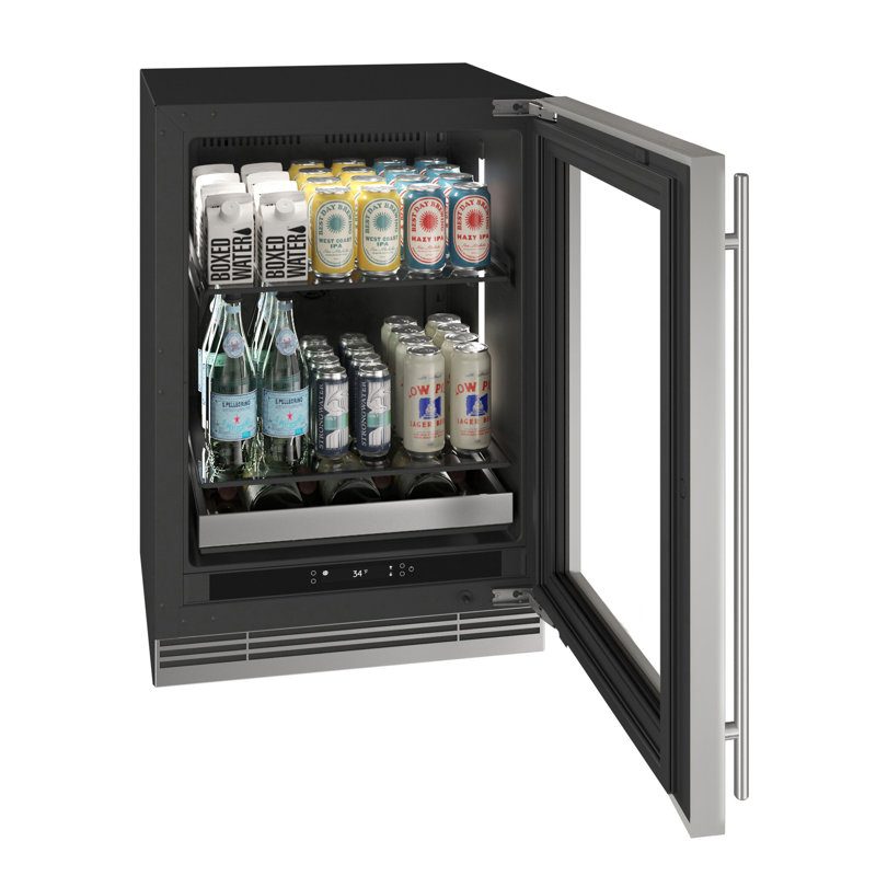 U-Line 24"W. Home 5.1 Cu.Ft. Beverage Center - Panel Ready, Stainless Steel Frame
