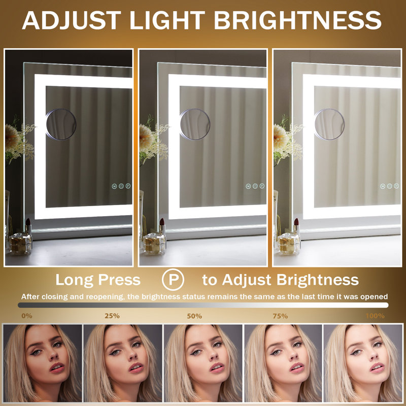 Caddy Prestano Rectangle LED Metal Mirror