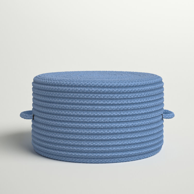 Pouf rond de 20 po de large Senne, Bleu