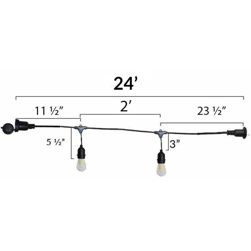 Deb Outdoor 12 - Bulb 24'' Plug-in Globe String Light