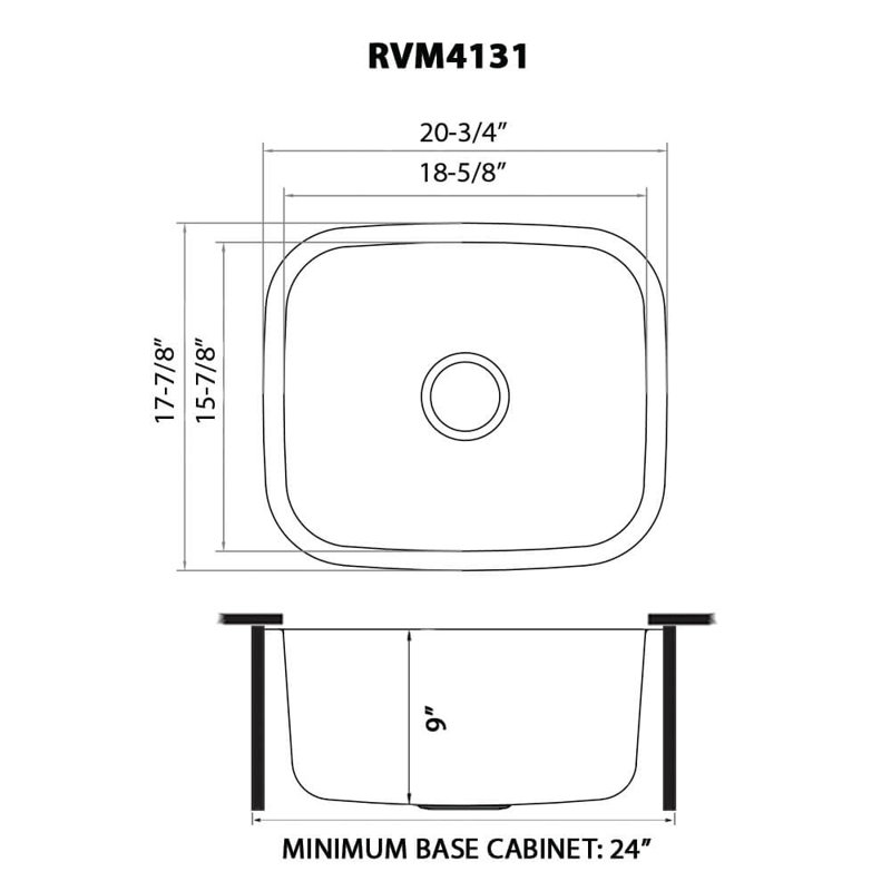 Ruvati 23" Stainless Steel Undermount Kitchen Sink with Grid