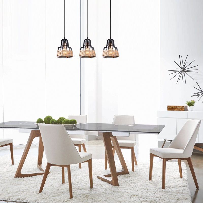 Luminaire suspendu géométrique à 3 lumières pour îlot de cuisine Hatherleigh