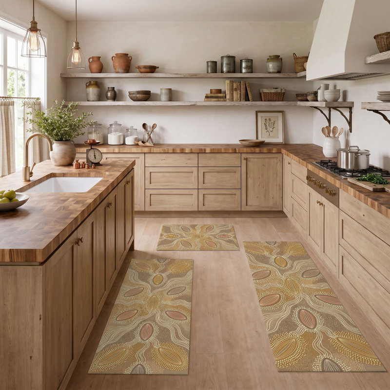Paisley Pattern Non-Slip Washable Kitchen Mats
