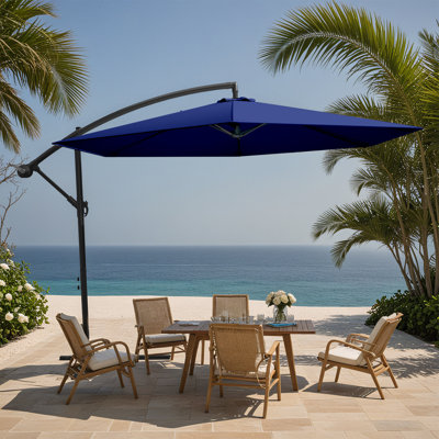 Patio Umbrella 10ft Outdoor Market Sun Shade, Heavy Duty Cantilever Umbrella With Wind Vent & Tilt Function, Waterproof Sun Protection For Garden, Pool, Beach, Easy Push Button Tilt