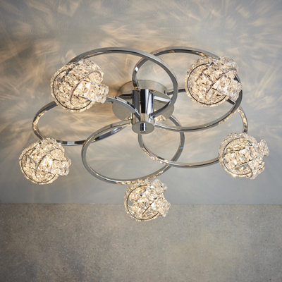 Sharri Crystal Semi Flush Mount