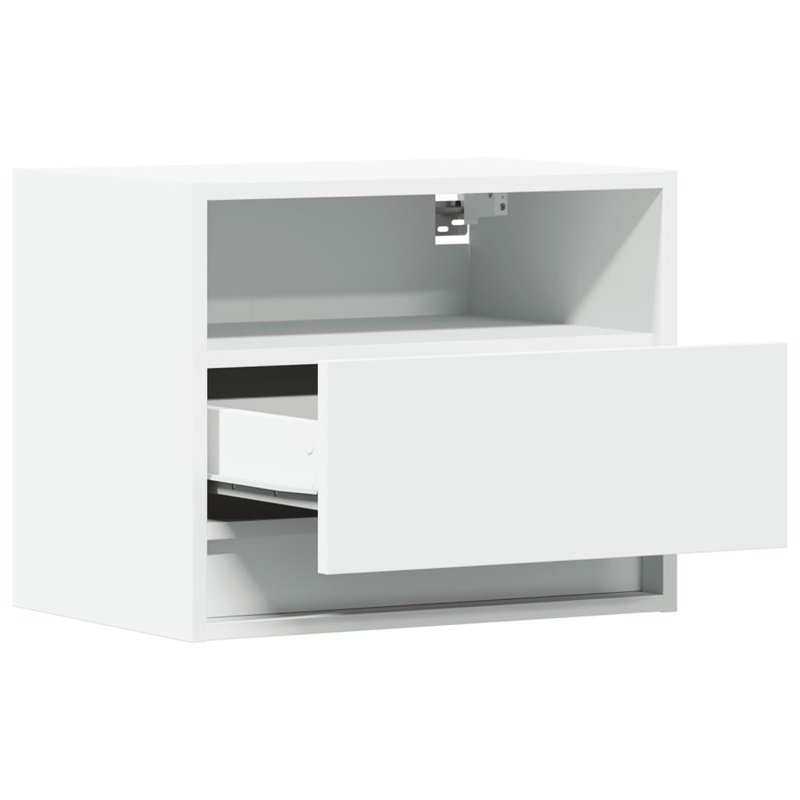 Alcea 50cm W Manufactured Wood Bedside Table, White, Individual
