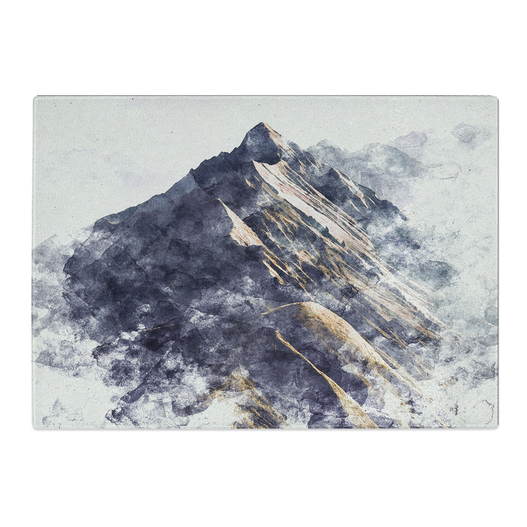 Tempered Glass Mountain Ridge in Switzerland Chopping Board