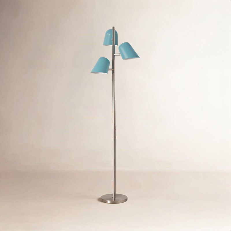 Lampe Culver Tree, laiton vieilli, abat-jour bleu piscine, Bleu