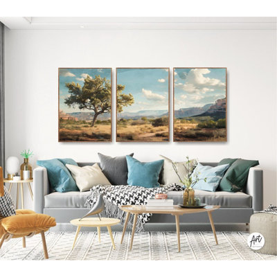 «Sedona Landscape», ensemble de 3 estampes, peinture de paysage, reproduction à motif neutre, décor de ferme, Arizona