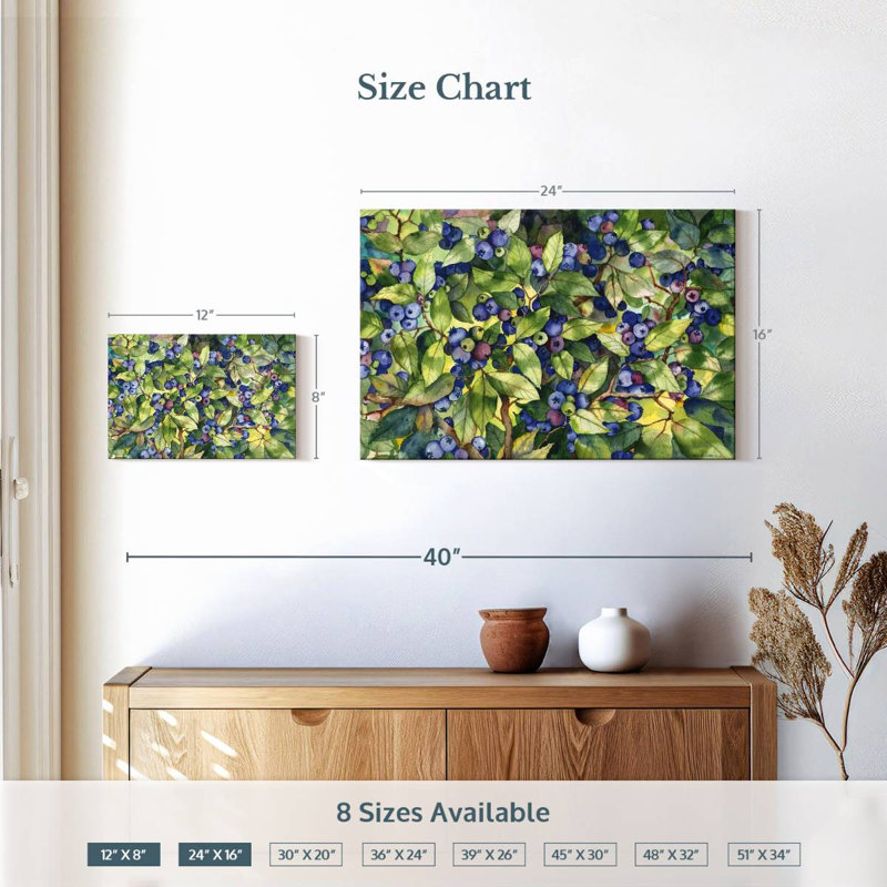 Yarlin Forest Blueberries, 16" H x 24" W
