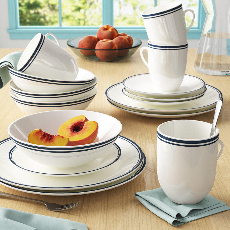 16 Piece Dinnerware Set, Service for 4, Jay Blue