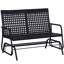 Chaise berçante de patio en osier pour 2 personnes