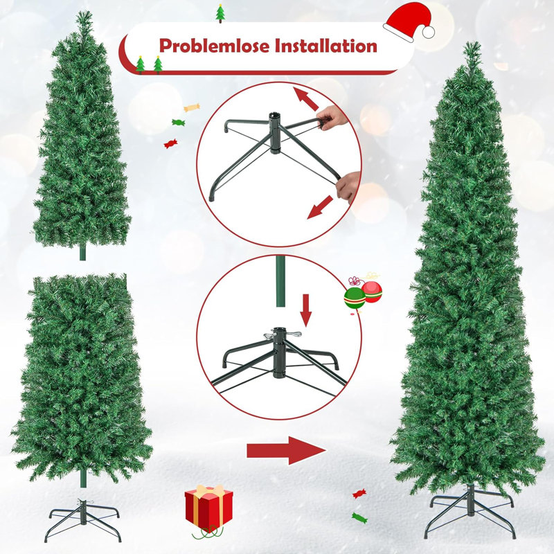 Lighted Artificial Pine Christmas Tree, 180cm H