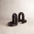 Casual Decorative Looped Book Ends for Desk and Home Decor - Modern Wood Bookend for Shelf Styling and Bookshelf Display - Set of 2, 7"-114525256