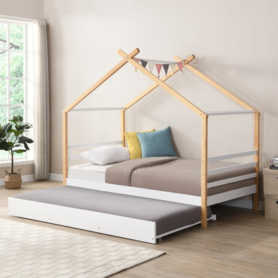 Kid House Bed with Trundle for Kid Bedroom