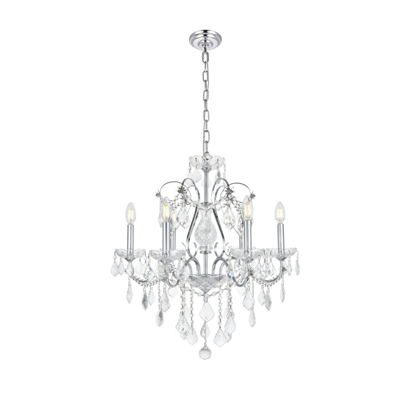 Dagmar 6-Light Dimmable Traditional Chandelier, Chrome