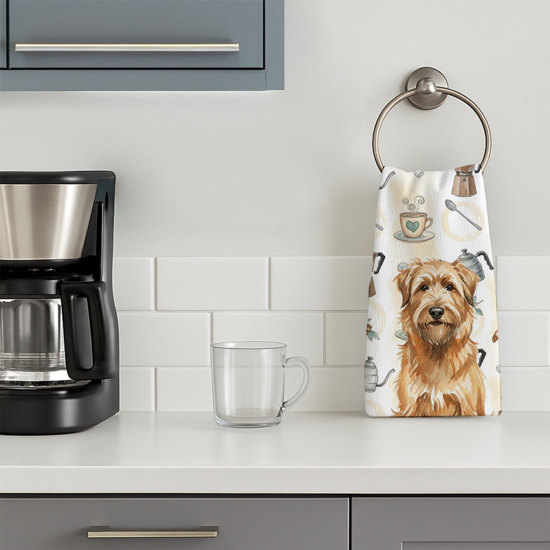 Tawny Briard Coffee Bar Kitchen Towel, Tawny Briard