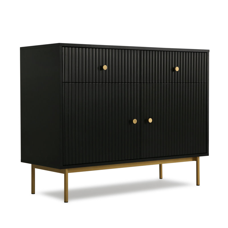 Adlena 2 - Door Rectangle Accent Cabinet, Black