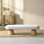 Banc de salle à manger pour la salle à manger, banc d'entrée de chambre à coucher tapissier, repose-pieds Boucle pour le salon, dessus de tabouret beige de 64 po, capacité de poids de 300 lb