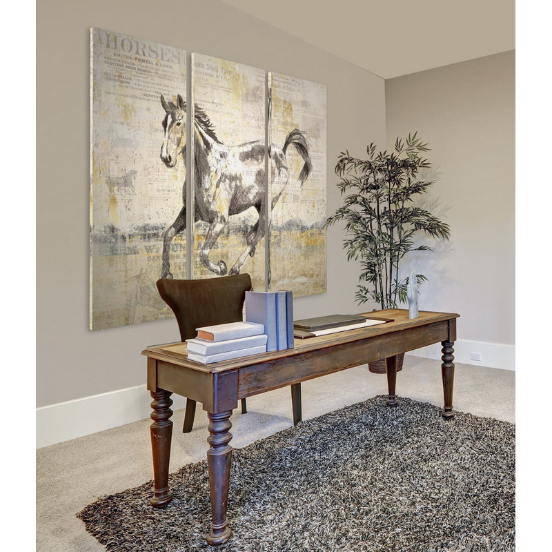 Golden Stallion II-impression sur toile tendue multi-pièces, H 24 po x l 36 po x P 1,5 po