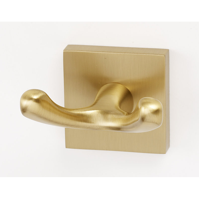 Double Robe Hook, Satin Brass