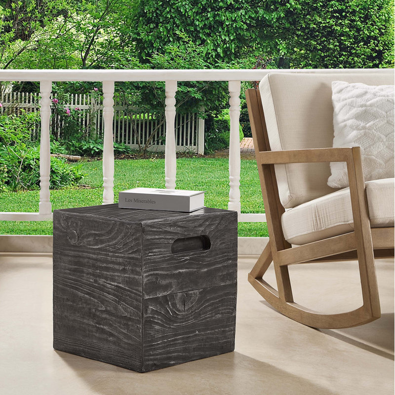 Table de bout cylindrique de 17 po de hauteur Alcindo, Gris foncé