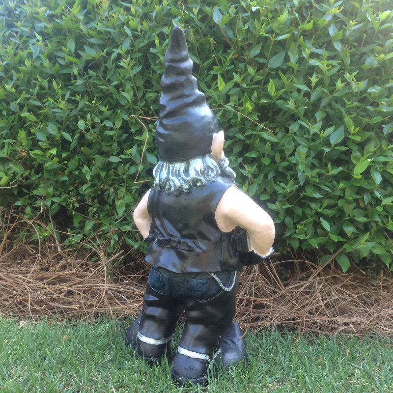 Statue de jardin motard de motards gnomes né-à-tour