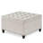 Large square storage ottoman with wooden legs, Upholstered button tufted coffee table-371480875