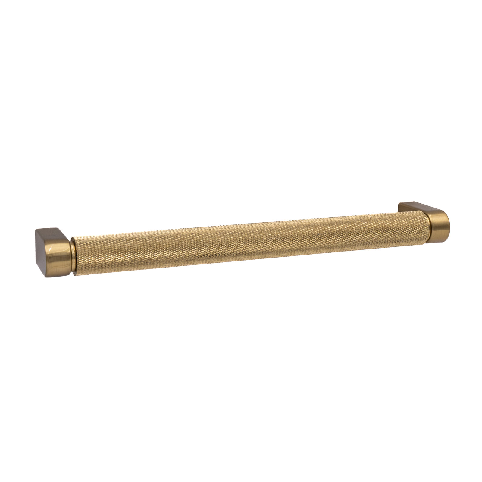 Kent Knurled Bar Cabinet Pull, Satin Brass, 7"