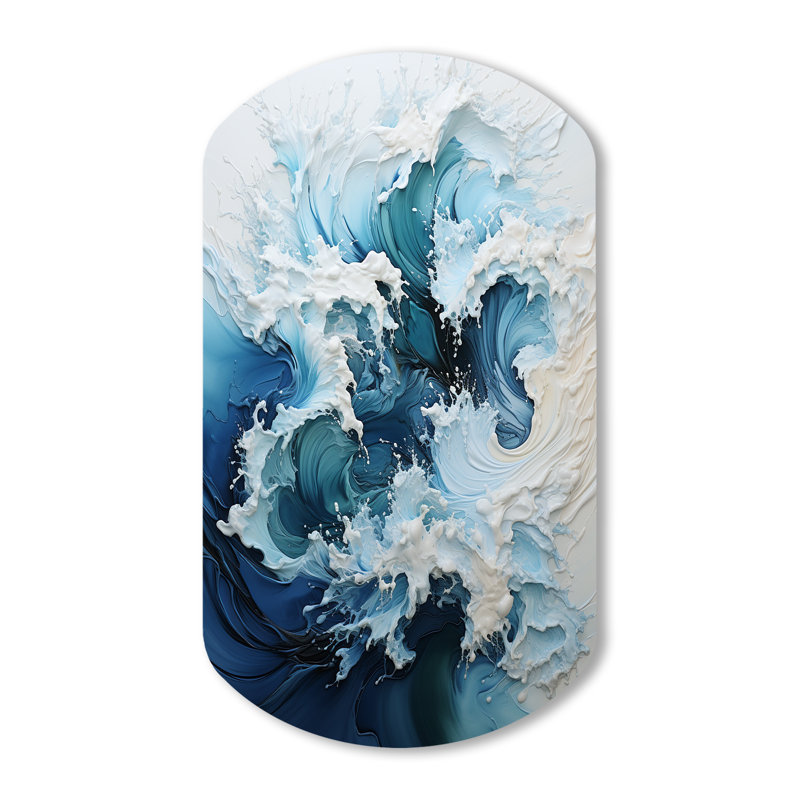 Art mural mural asymétrique en métal Coastal Waves, H 43 po x l 23 po