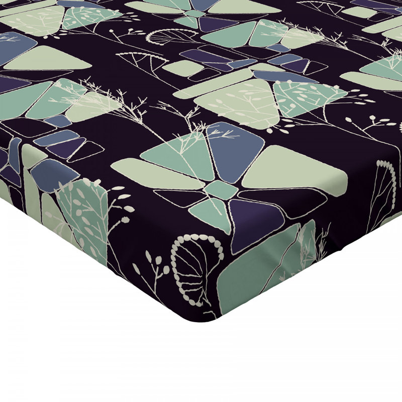 Microfiber Geometric Fitted Sheet, Twin Fitted Sheet