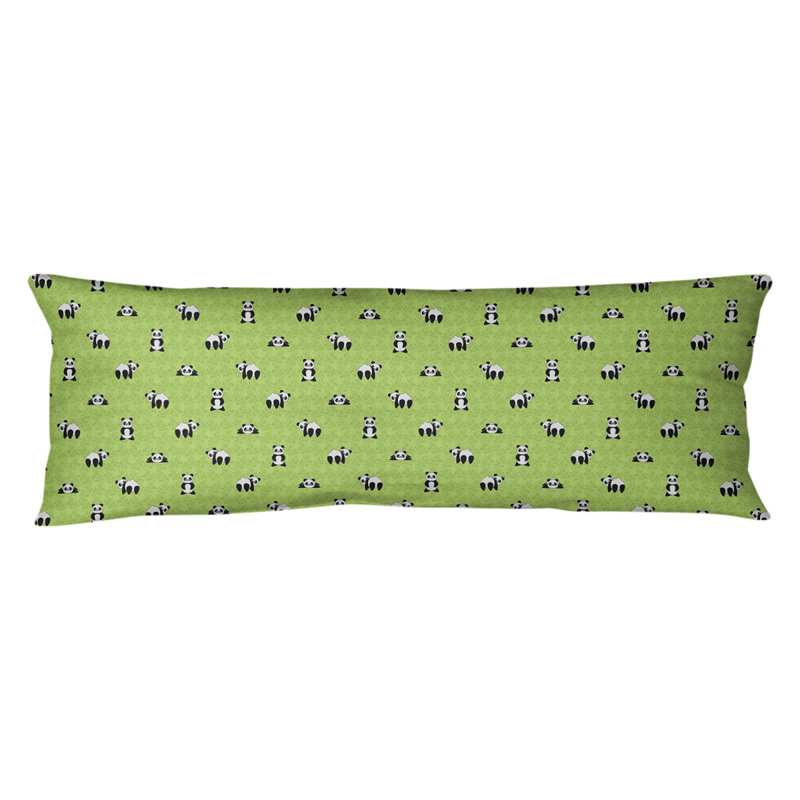 Housse et insert rectangulaires pour coussin lombaire panda, Bourre en polyester, Vert