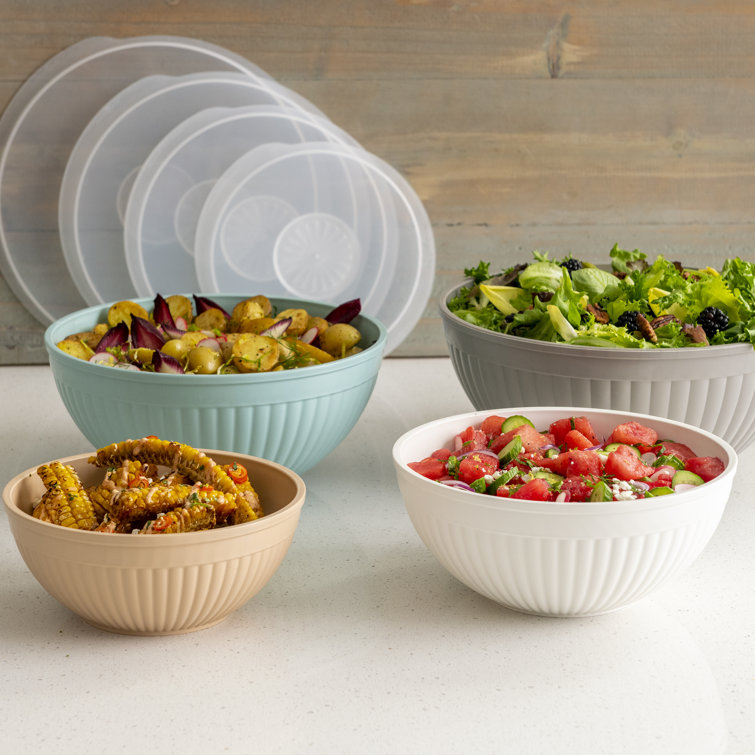 Cook with Color Nesting Prep Bowls with Lids, 8 Piece Plastic