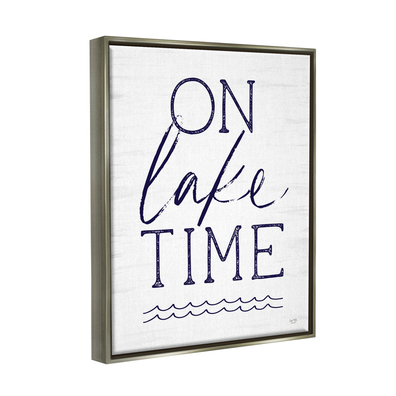 «On Lake Time Water Waves Floater», art mural par Lux + Me Designs, H 21 po x l 17 po x P 1,7 po, Cadre flottant gris lustré