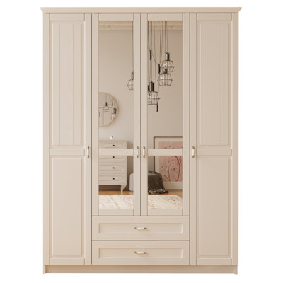 Ambreal 4 Door Manufactured Wood Wardrobe