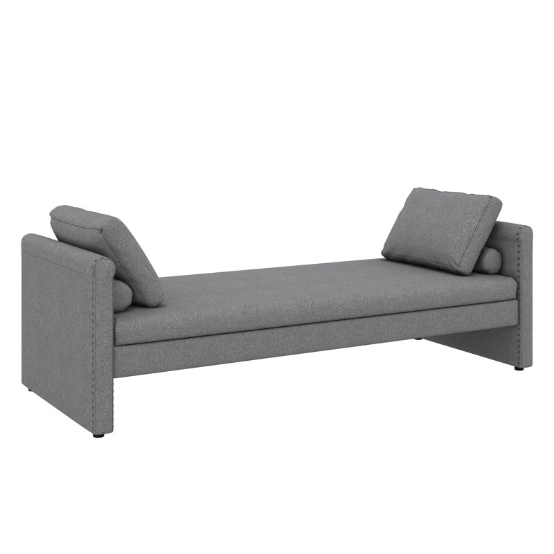 Lit de jour moderne rembourré avec coussins, gris