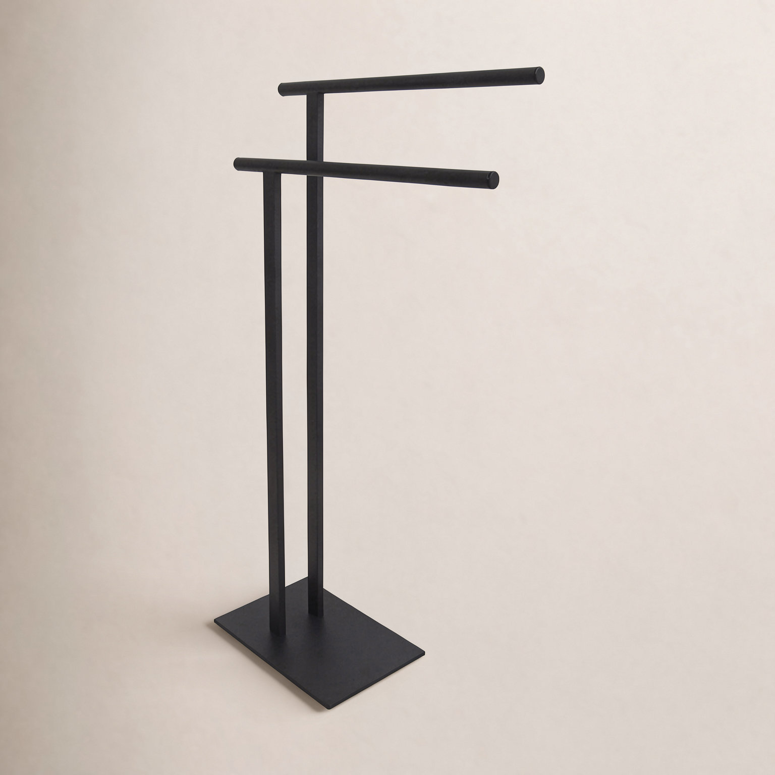 Edenscape Freestanding Dual Towel Stand, Matte Black
