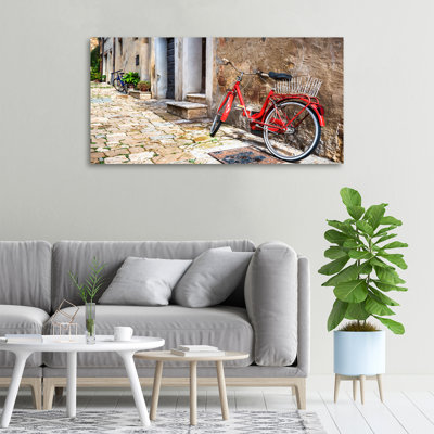 Red Bicycle - No Frame Print on Canvas
