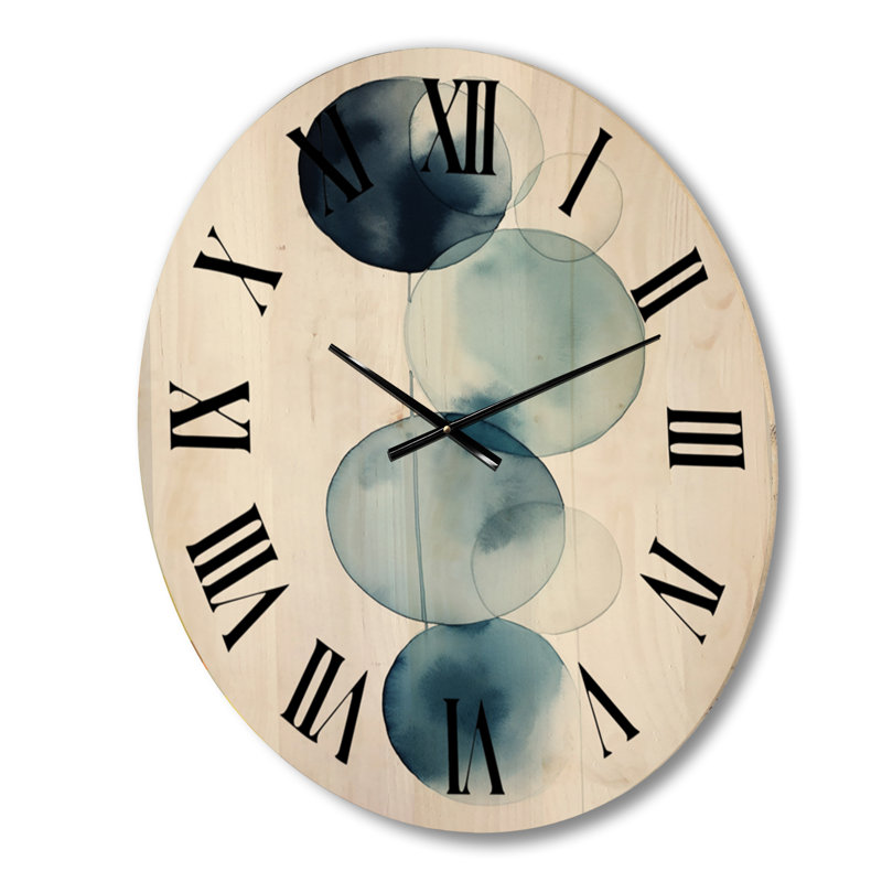 Horloge murale Orbular Unity Minimalin Retro Blue IV - Modern, Grand